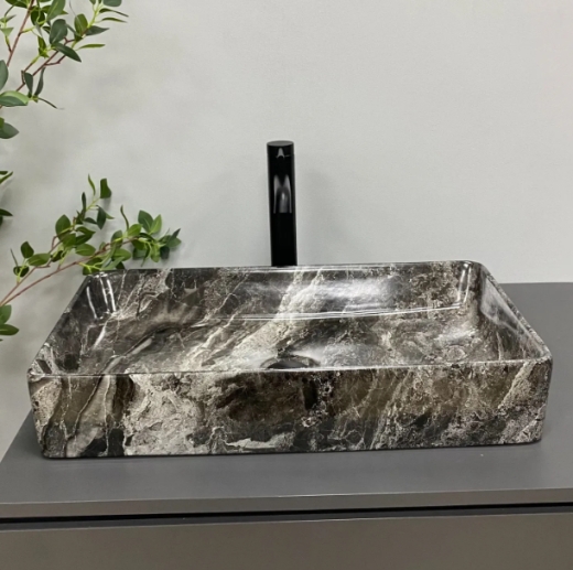Умивальник (раковина) VBI TRIEST ANTHRACITE MARBLE накладний VBI-012717 - 3