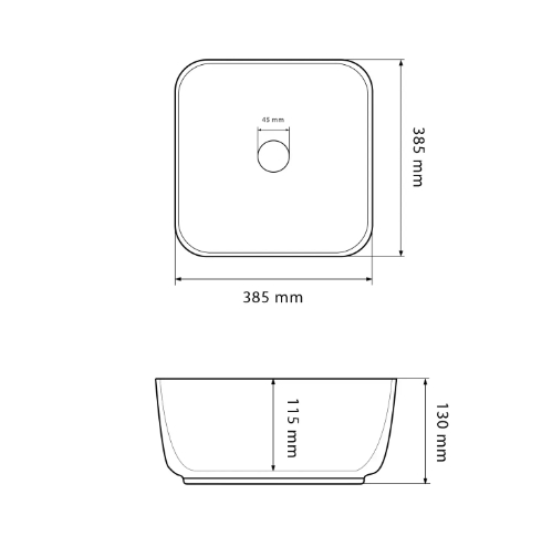 Умивальник (раковина) VBI ALGHERO BLACK ONYX MATT накладний VBI-013303 - 2