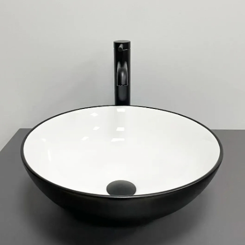Умивальник (раковина) VBI AMALFI BLACK WHITE накладний VBI-013401 - 2