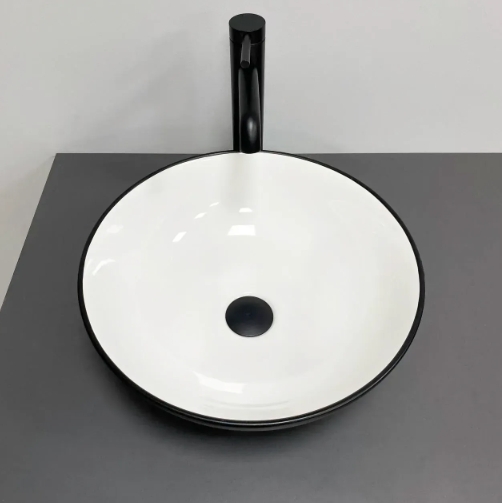 Умивальник (раковина) VBI AMALFI BLACK WHITE накладний VBI-013401 - 4