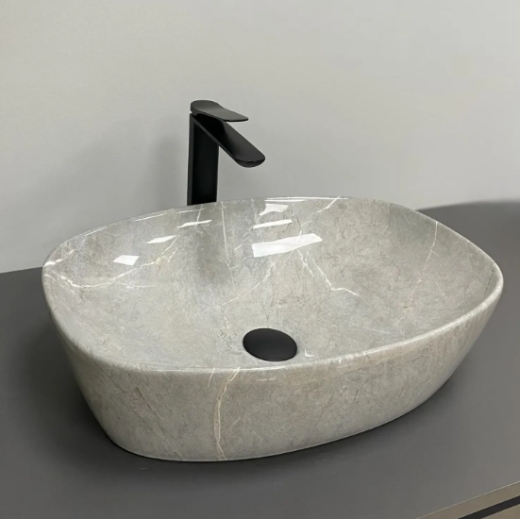 Умывальник (раковина) VBI OLBIA GREY STONE GLOSSY накладной VBI-014302 - 2