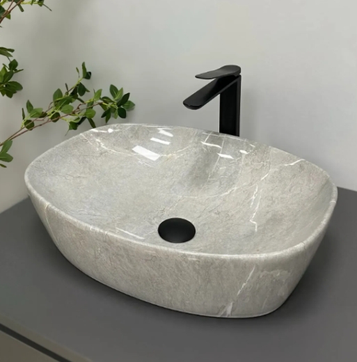 Умывальник (раковина) VBI OLBIA GREY STONE GLOSSY накладной VBI-014302 - 4