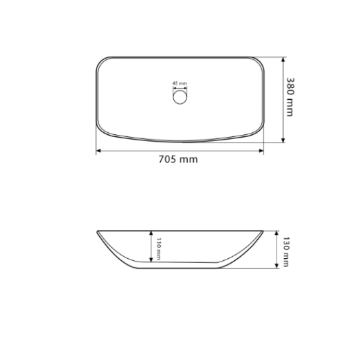 Умивальник (раковина) VBI SILVI 70 WHITE накладний VBI-015101 - 2