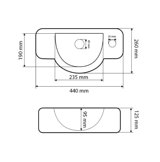 Умивальник (раковина) VBI RIMELLA WHITE накладний підвісний VBI-015618 - 5
