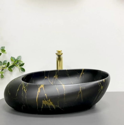 Умывальник (раковина) VBI VALIANO MARBLE BLACK MATT накладной VBI-016101 - 1