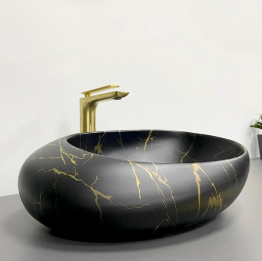 Умывальник (раковина) VBI VALIANO MARBLE BLACK MATT накладной VBI-016101 - 4