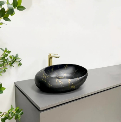 Умывальник (раковина) VBI VALIANO MARBLE BLACK MATT накладной VBI-016101 - 6