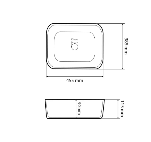 Умивальник (раковина) VBI VESTONE 45 WHITE накладний VBI-017000 - 4