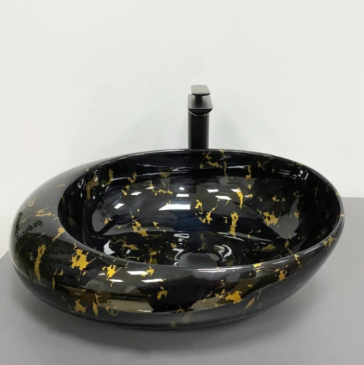 Умивальник (раковина) VBI RICCIA BLACK MARMO GLOSSY накладний VBI-017201 - 4
