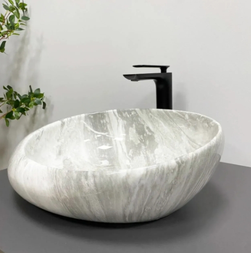 Умивальник (раковина) VBI RICCIA LIGHT STONE GLOSSY накладний VBI-017202 - 2