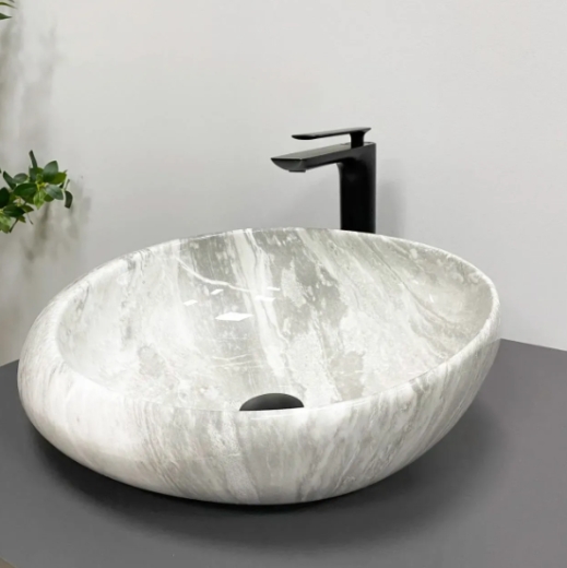 Умивальник (раковина) VBI RICCIA LIGHT STONE GLOSSY накладний VBI-017202 - 3