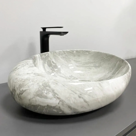 Умивальник (раковина) VBI RICCIA LIGHT STONE GLOSSY накладний VBI-017202 - 5