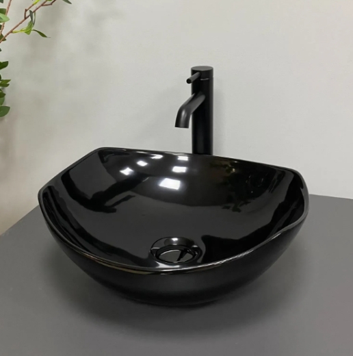 Умивальник (раковина) VBI RONTA DARK BLACK GLOSSY накладний VBI-017301 - 2