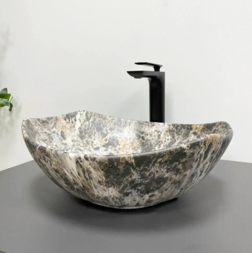 Умивальник (раковина) VBI RONTA DARK GREY STONE MATT накладний VBI-017302 - 2