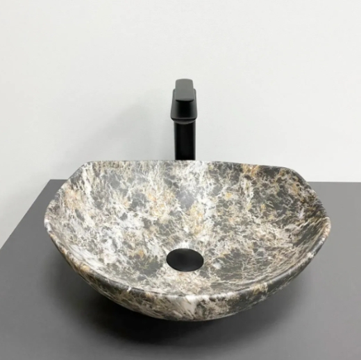Умивальник (раковина) VBI RONTA DARK GREY STONE MATT накладний VBI-017302 - 3