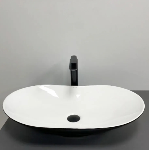 Умивальник (раковина) VBI TURATE BLACK WHITE накладний VBI-017501 - 3