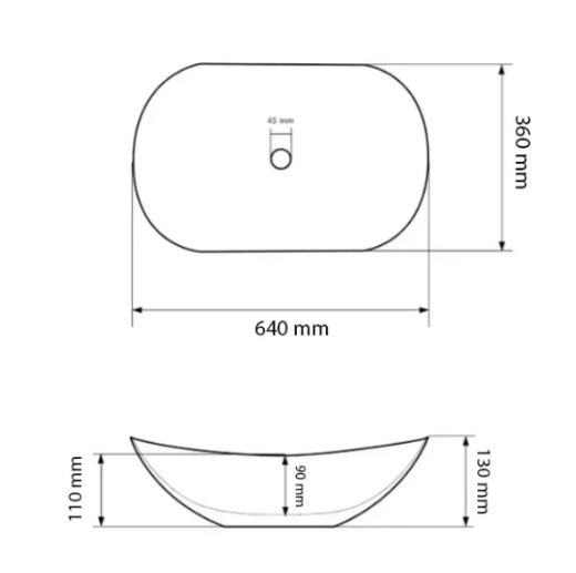 Умивальник (раковина) VBI TURATE BLACK WHITE накладний VBI-017501 - 4