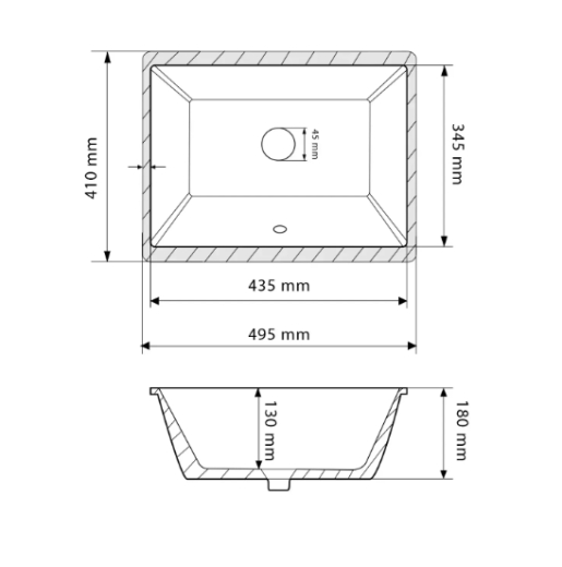 Умивальник (раковина) VBI MERANO WHITE врізний VBI-018004 - 2