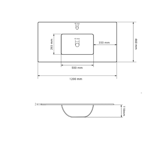 Умывальник (раковина) VBI FERRARA 120 WHITE врезной VBI-018031 - 2