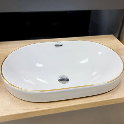 Умивальник (раковина) VBI GAETA WHITE GOLD EDGE врізний VBI-018032 - 1
