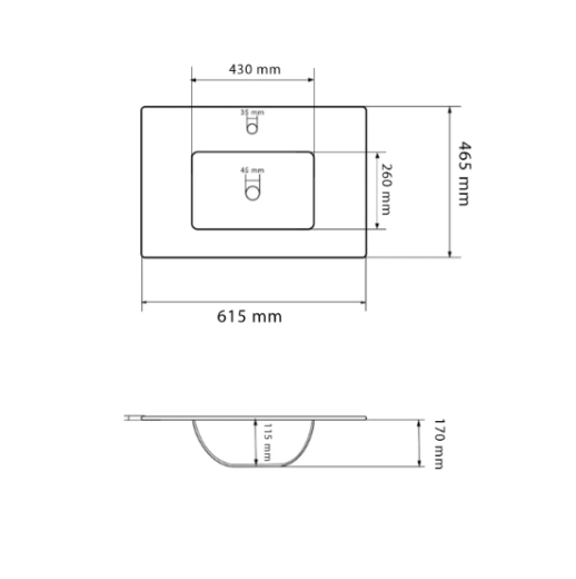 Умивальник (раковина) VBI MORTARA 60 WHITE врізний VBI-018040 - 4