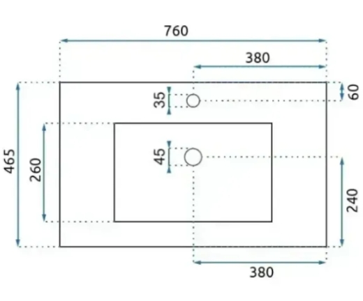 Умивальник (раковина) VBI FERRARA 75 WHITE врізний VBI-018049 - 4