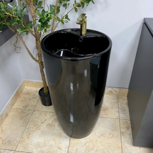 Умывальник (раковина) VBI AGRIENTO BLACK GLOSSY напольный VBI-019005 - 1