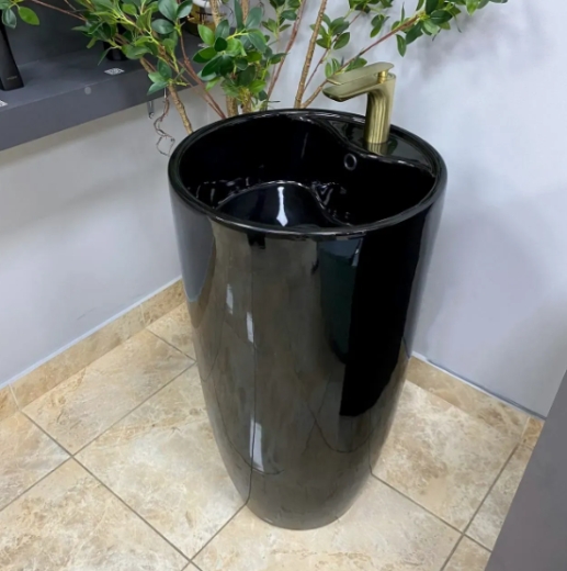 Умывальник (раковина) VBI AGRIENTO BLACK GLOSSY напольный VBI-019005 - 3