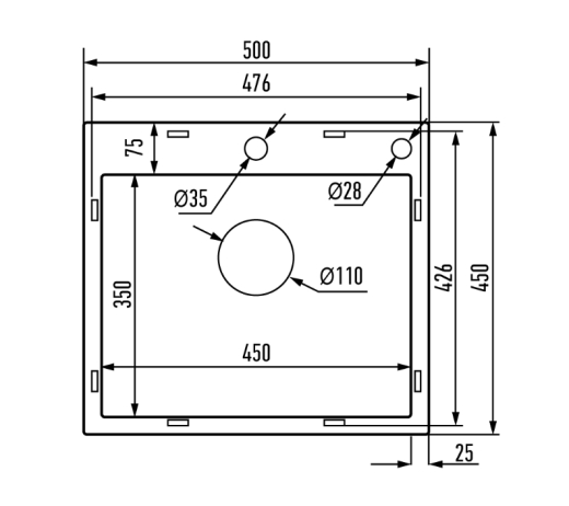 Кухонна мийка Mixxus MH5045 Decor Graphite (3.0/0.8) колір графіт (MI8310) - 3