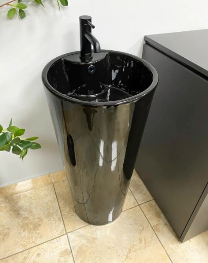 Умивальник (раковина) VBI BOLONIA BLACK GLOSSY підлоговий VBI-019018 - 1