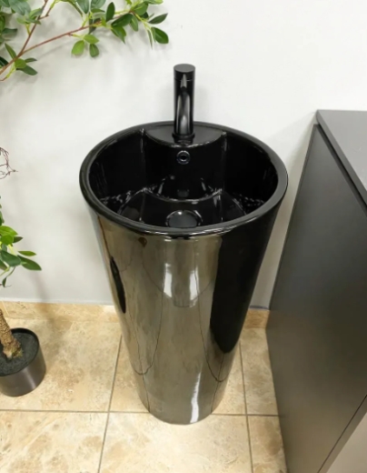 Умивальник (раковина) VBI BOLONIA BLACK GLOSSY підлоговий VBI-019018 - 2