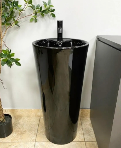 Умивальник (раковина) VBI BOLONIA BLACK GLOSSY підлоговий VBI-019018 - 4