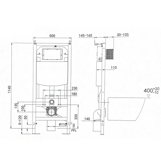 Кнопка смыва для инсталляции VBI ELBA YP GRAFIT VBI-030103 - 4