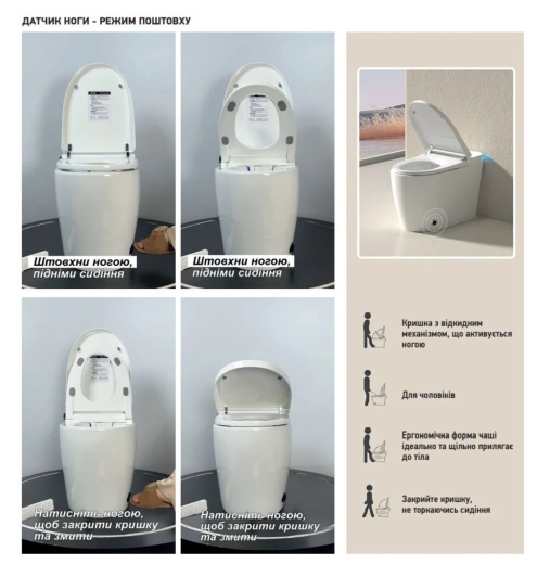 Напольный унитаз-биде с электронным управлением Koer TB-0201 Smart со встроенным бачком (KR6071) - 10