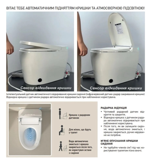 Напольный унитаз-биде с электронным управлением Koer TB-0201 Smart со встроенным бачком (KR6071) - 9