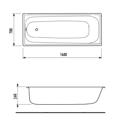 Ванная стальная PRO STEEL 160*70*39 (PS 160*70) - 3