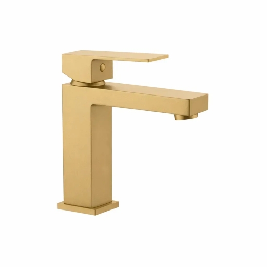 Змішувач для раковини VBI LORENO BRUSHED GOLD низький VBI-050200BG - 1