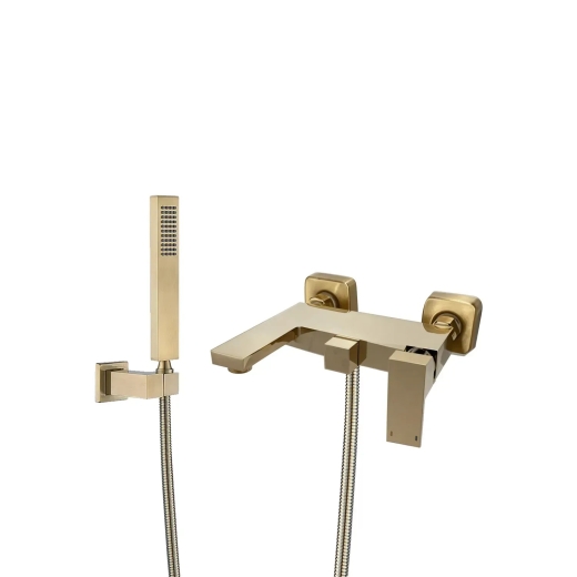 Смеситель для ванны и душа VBI LORENO BRUSHED GOLD настенный VBI-050206BG - 1