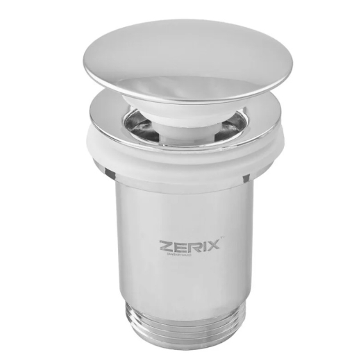 Донний клапан для раковини Zerix BV-01 1 1/4'' з переливом автоматичний СLICK-СLACK хром (ZX6017) - 1