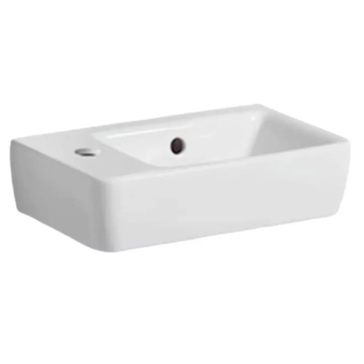 Раковина Geberit Selnova Compact 501.518.00.7 отверстие для смесителя слева, белый глянец - 1