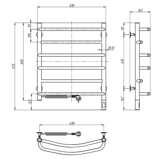 Полотенцесушитель электрический Navin Омега 530x600 L Sensor хром (А0051580) - 3