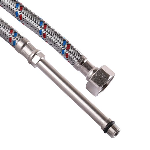 Шланг для змішувача Solomon М8х1/2″ 0,8м HY6201A LONG-штуцер 70мм SH2006 (97949003041928970) - 1