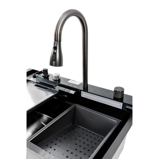 Мийка кухонна Insana MITTONI P-5 7546 чорна з нержавіючої сталі 75х46х22 BLACK (А0059850) - 7