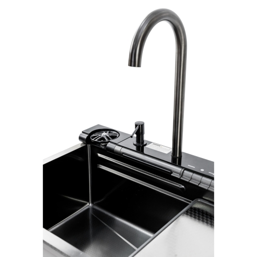 Мойка кухонная Insana PIANO B-7 7546 черная из нержавеющей стали 75х46х22 BLACK (А0059853) - 3
