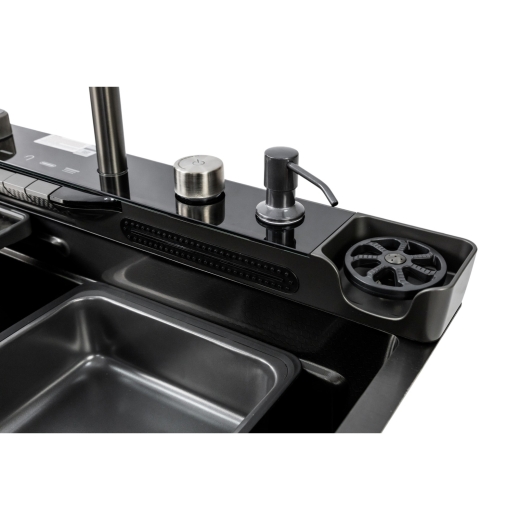 Мийка кухонна Insana KARAFA-4 7546 чорна з нержавіючої сталі 75х46х22 BLACK (А0059854) - 6