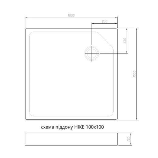 Душовий бокс DUSEL HIKE Satin 100x100x210 см, скло прозоре, профіль сатин (DUS551001) - 16