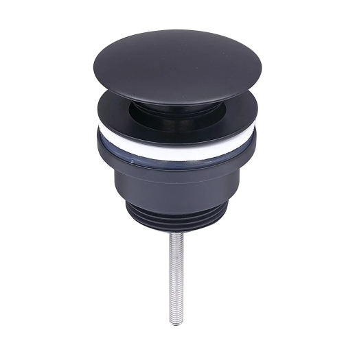 Донний клапан для раковини VBI BLACK click-clack універсальний (VBI-059000BL) - 1