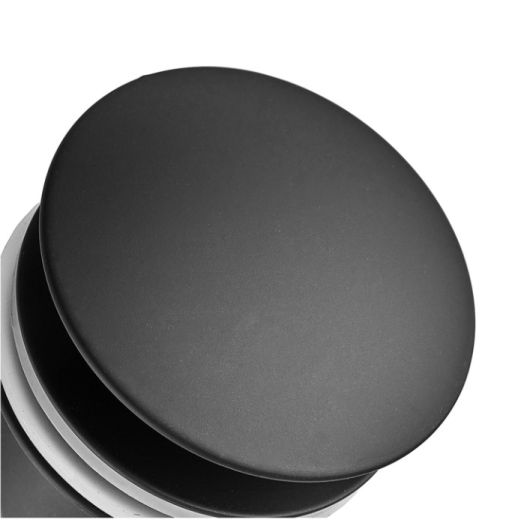 Донний клапан для раковини Koer PW-08-05 1 1/4'' без переливу автоматичний СLICK-СLACK чорний (KR5789) - 2