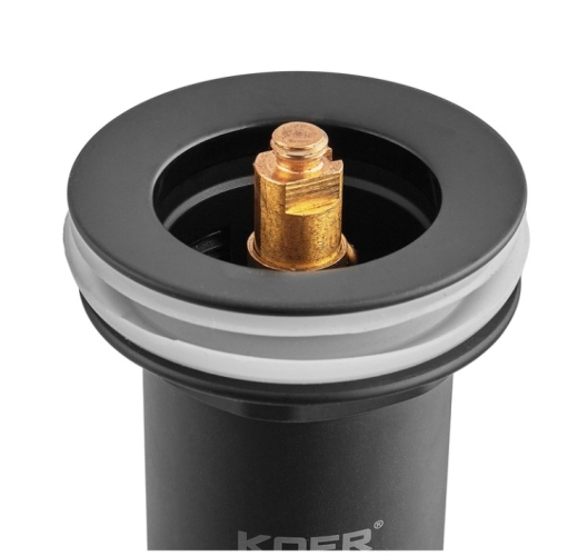 Донний клапан для раковини Koer PW-08-05 1 1/4'' без переливу автоматичний СLICK-СLACK чорний (KR5789) - 3