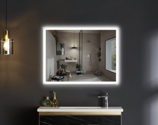 Дзеркало Mixxus FLAT MR04-80x60 з Led Touch, Anti-fog, димером, регулятором яскравості, годинник (MI6928) - 3